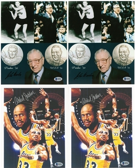 Sports-Themed 8 x 10 Signed Photos Collection (20) Including Jerry West, John Wooden (2) and Abdul-Jabbar (3) (Beckett)